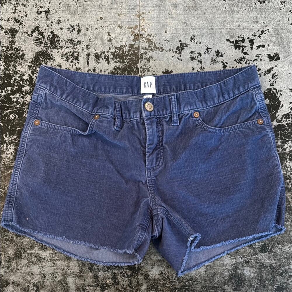 Gap Blue Corduroy Cutoffs Rise 9" 34x4" Size 8